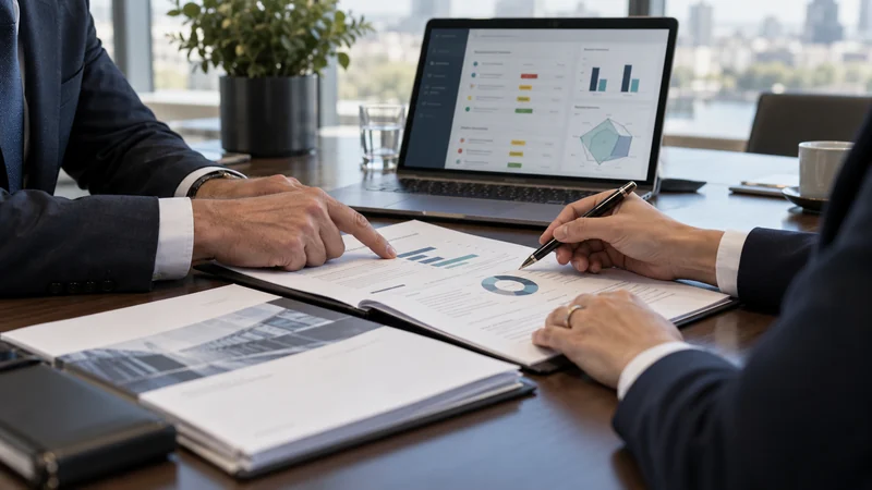 Business specialists reviewing cyber due diligence
